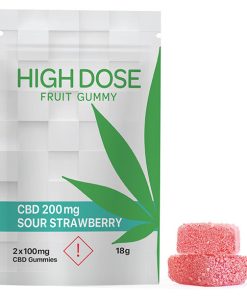 High Dose CBD Sour Strawberry Gummy 200mg CBD