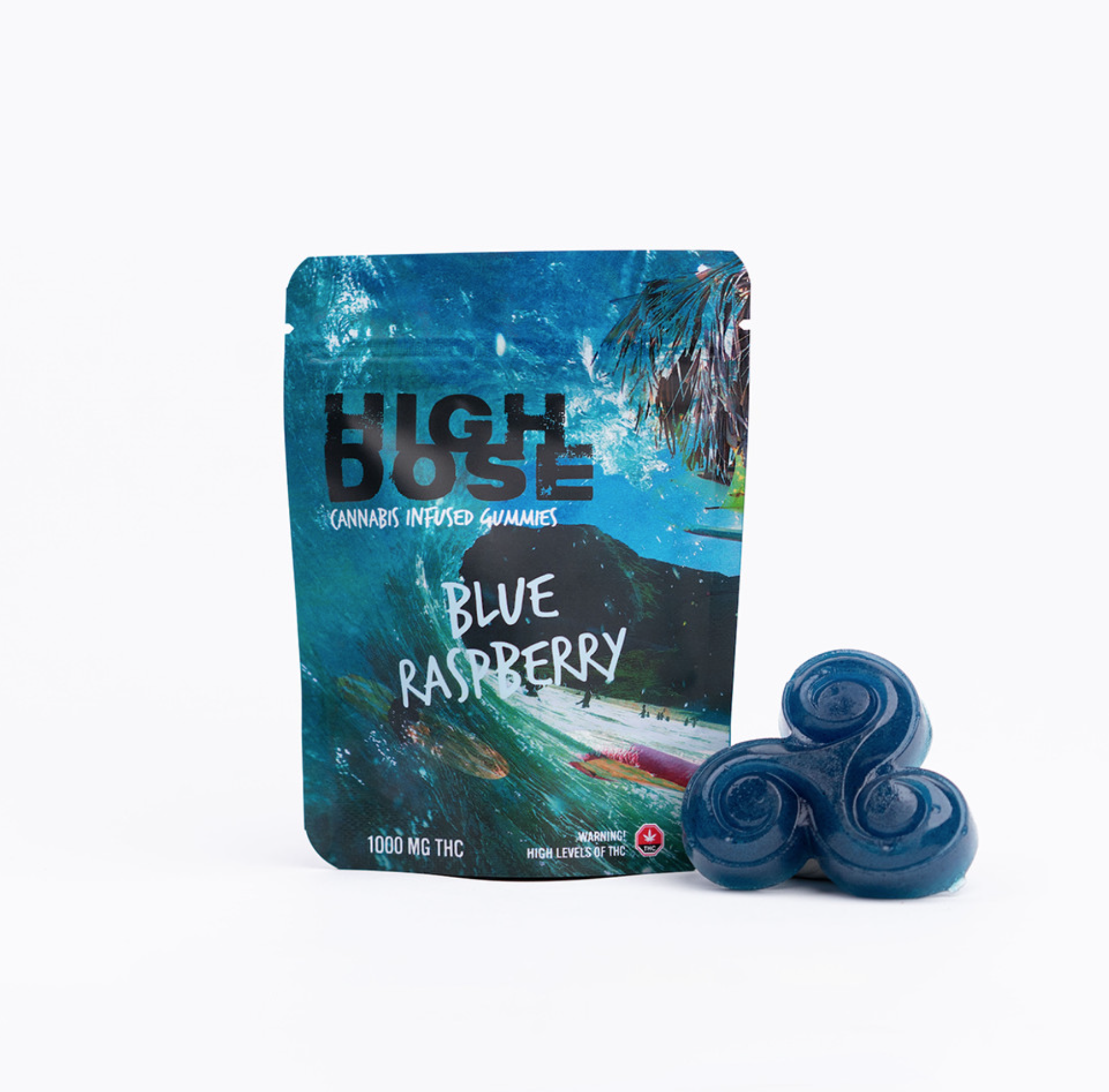 High Dose Blue Raspberry THC Gummies 1000mg