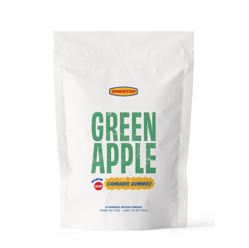 One Stop – Sour Green Apple THC Gummies 500mg
